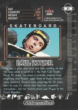 2000 Fleer Adrenaline - Gold #31 Paul Zitzer Back